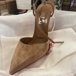 Christian Louboutin Tan Suede Pointed Heels